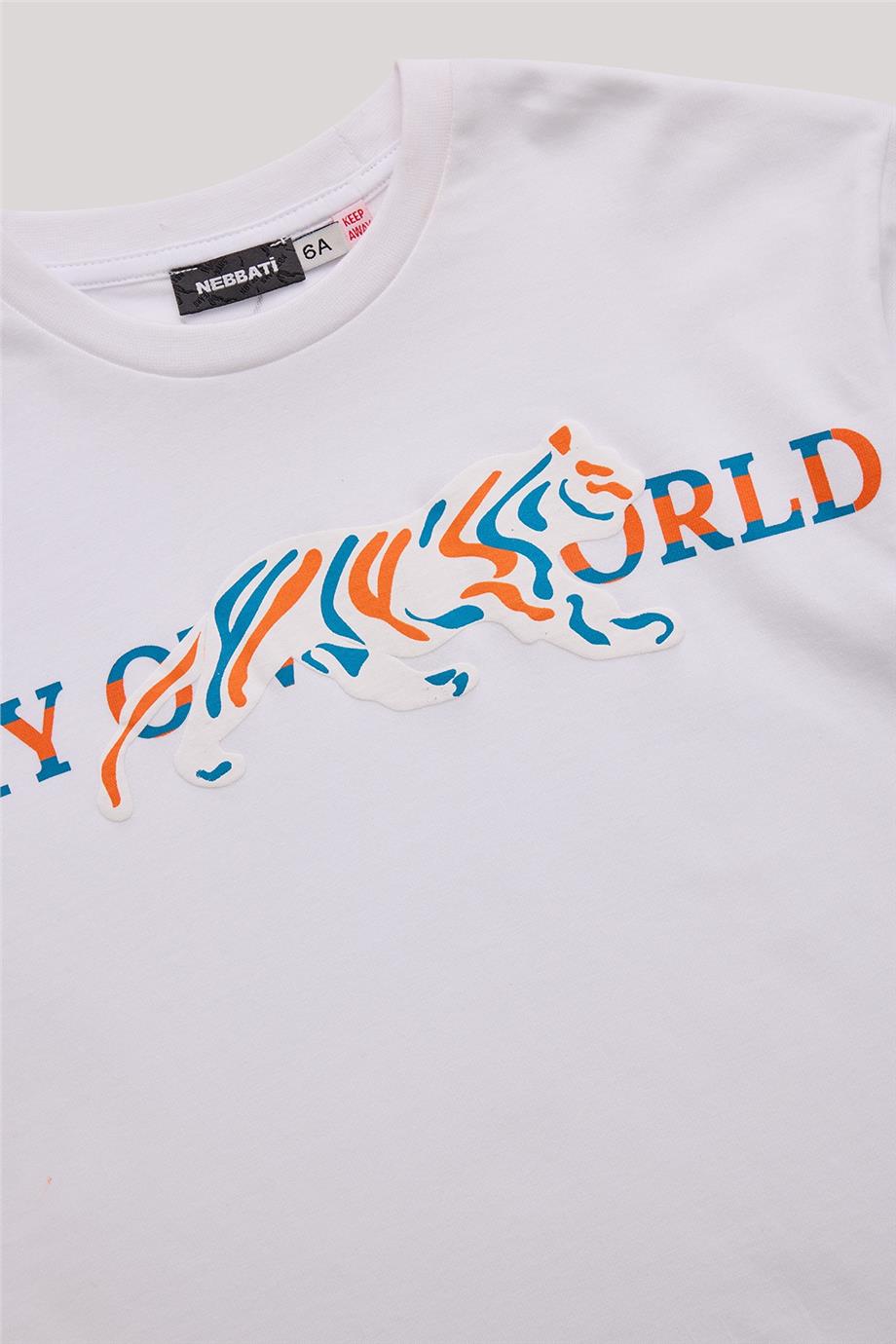 Nebbati Erkek Çocuk Beyaz T-Shirt