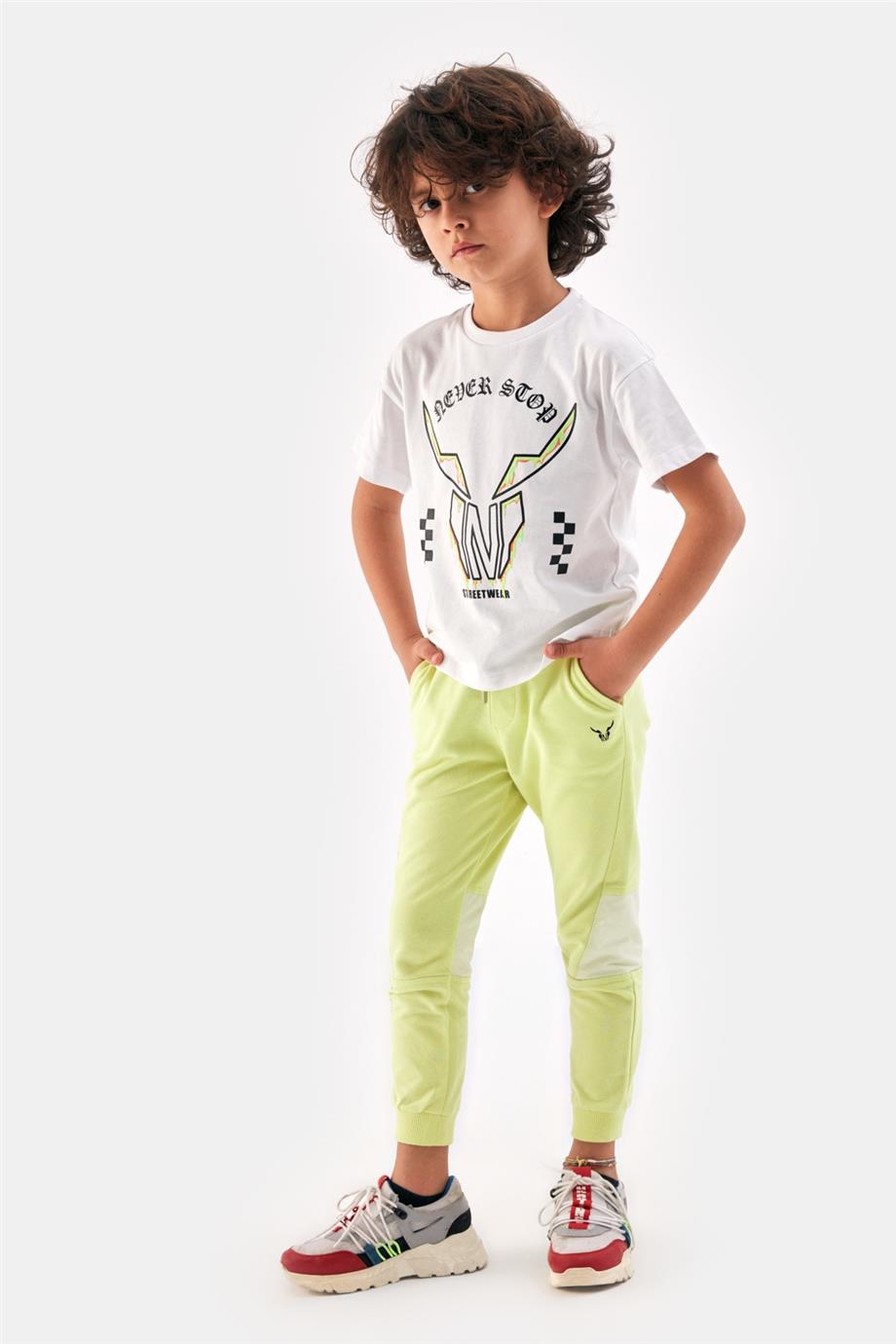 Nebbati Erkek Çocuk Beyaz Tshirt