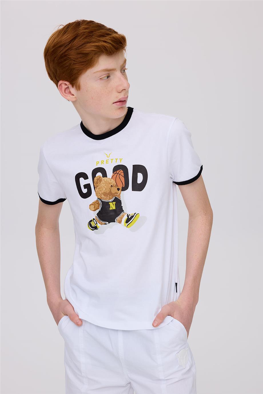 Nebbati Erkek Çocuk Beyaz TshirtNebbati Erkek Çocuk Beyaz Tshirt