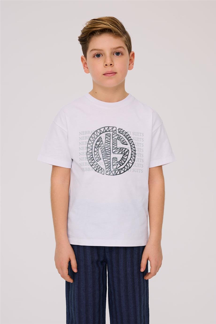 Nebbati Erkek Çocuk Beyaz TshirtNebbati Erkek Çocuk Beyaz Tshirt