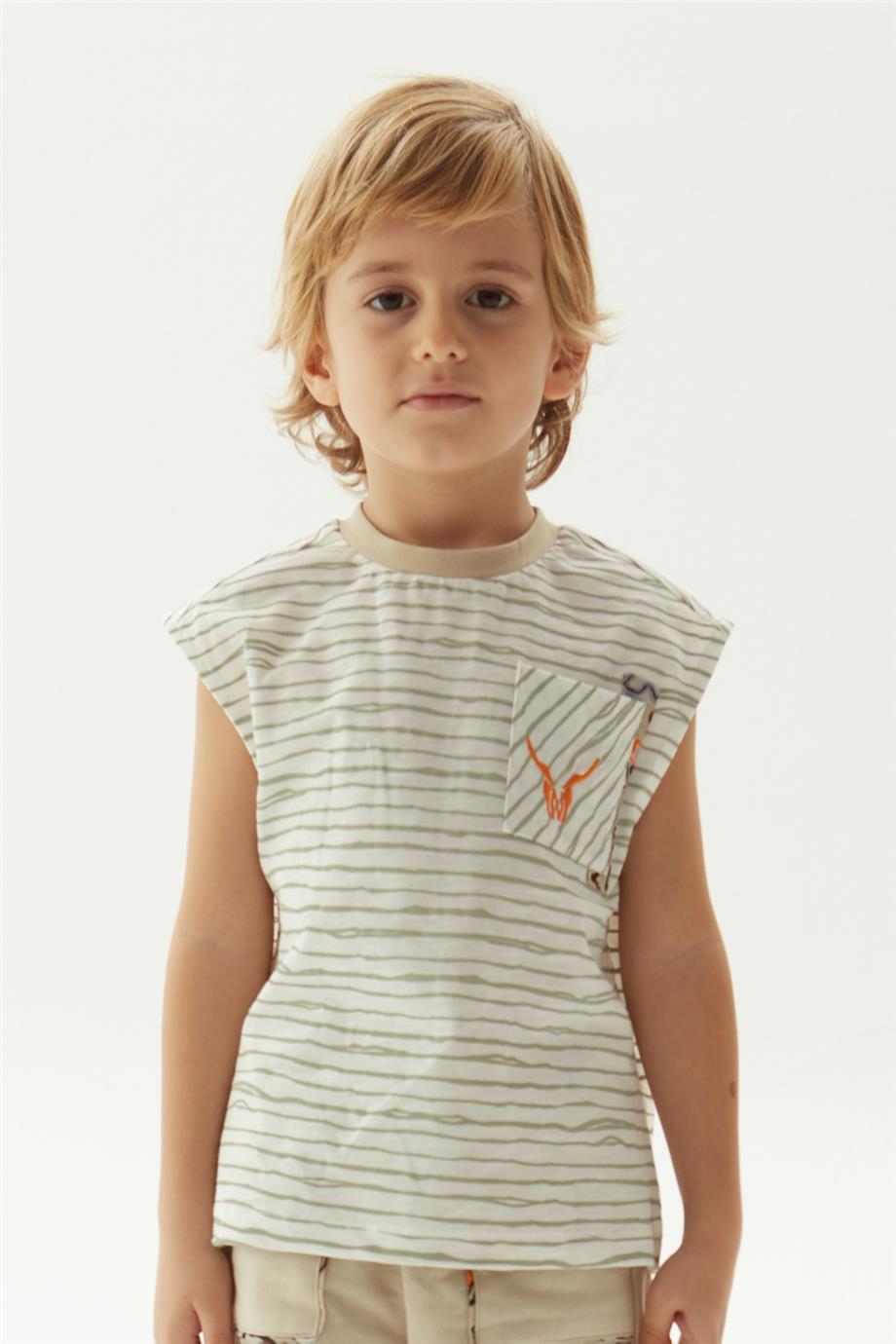 Nebbati Erkek Çocuk Çizgili Atlet