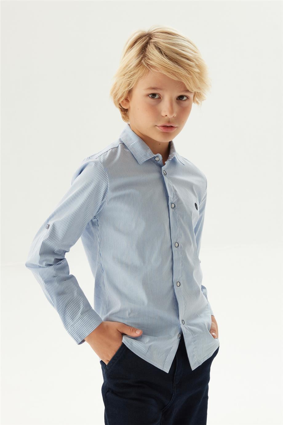 Nebbati Erkek Çocuk Çizgili Gömlek