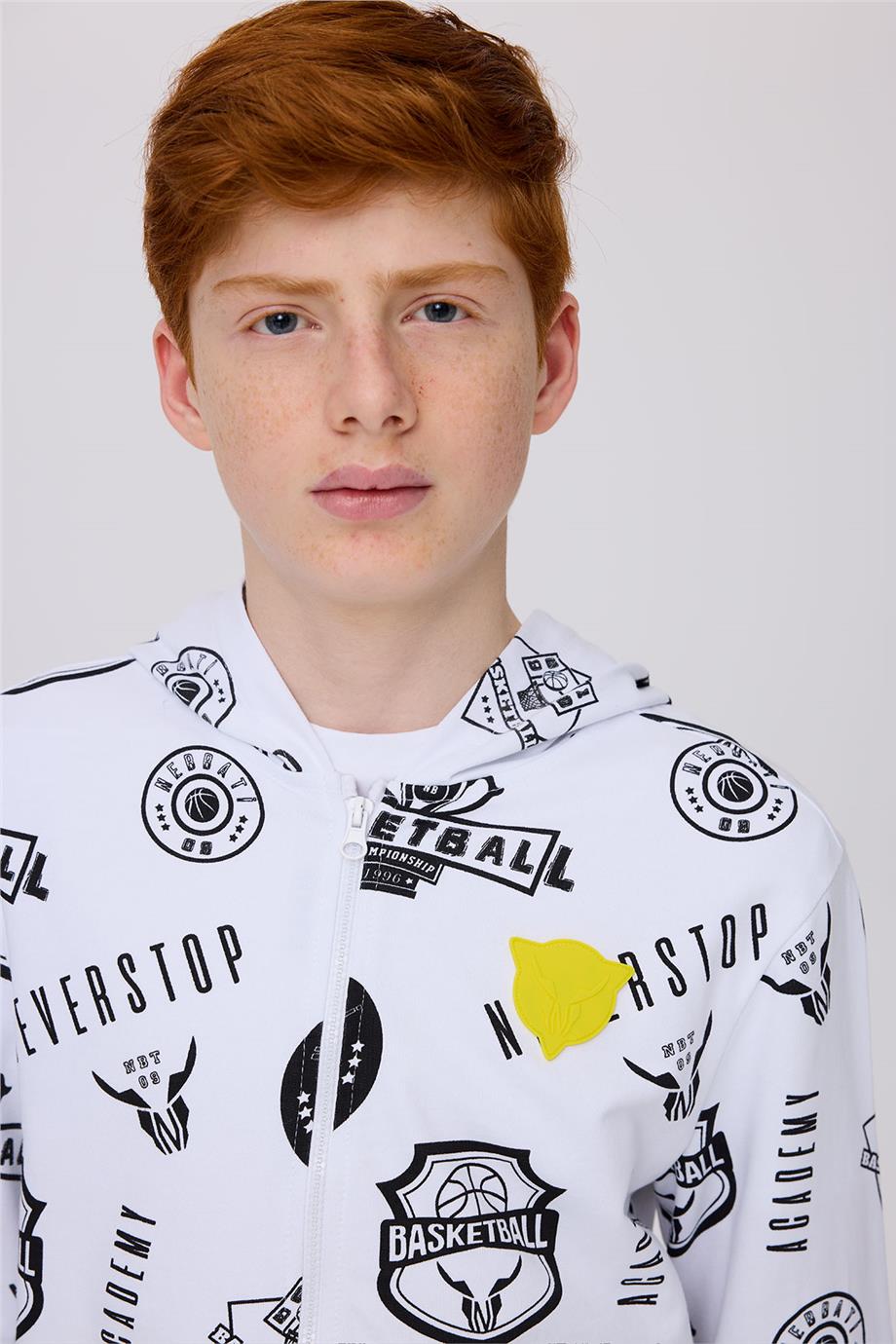 Nebbati Erkek Çocuk Desenli Eşofman ÜstüNebbati Erkek Çocuk Desenli Eşofman Üstü