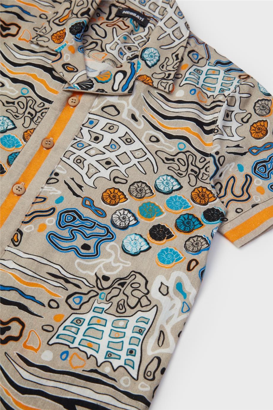 Nebbati Erkek Çocuk Desenli Gömlek