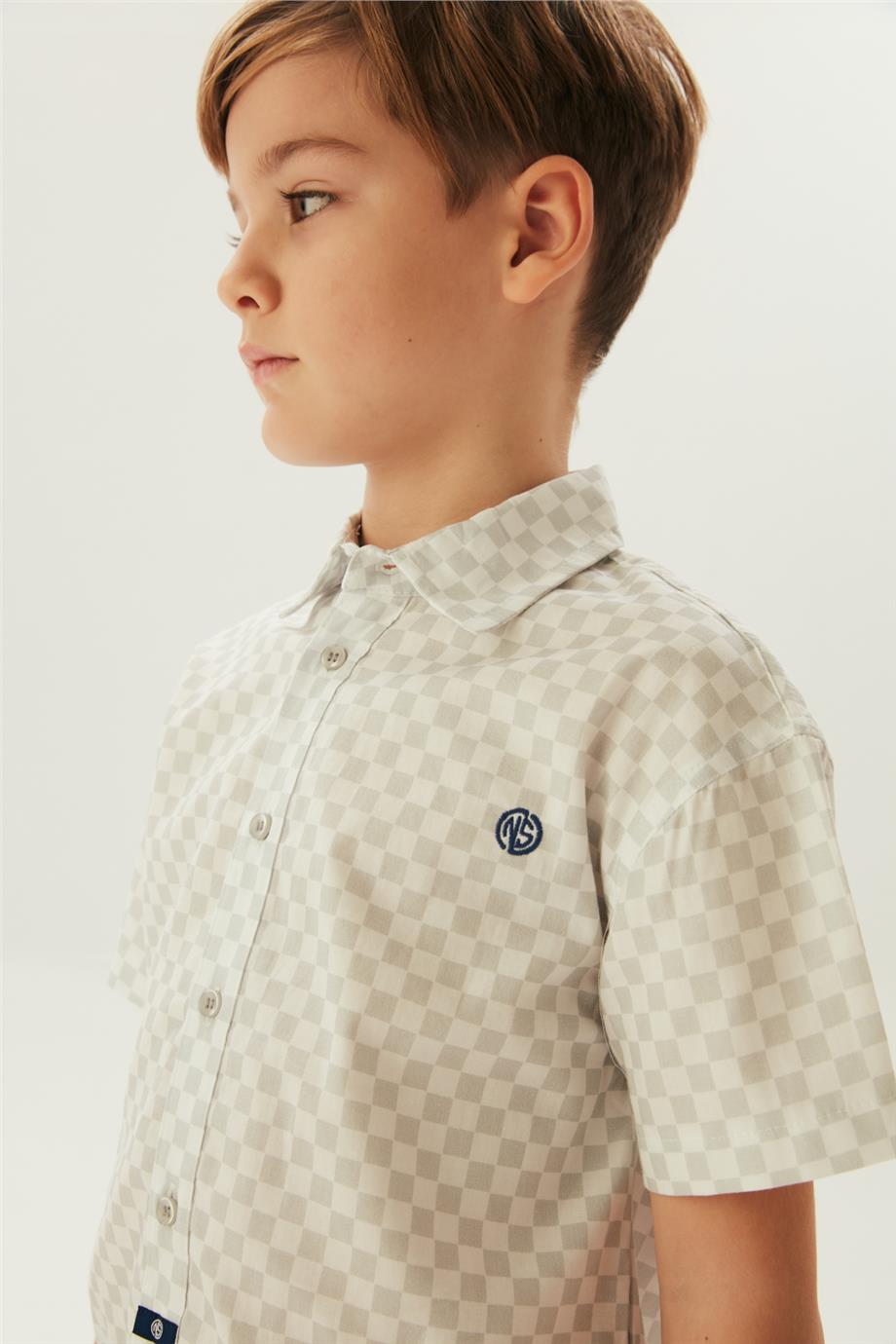 Nebbati Erkek Çocuk Desenli Gömlek