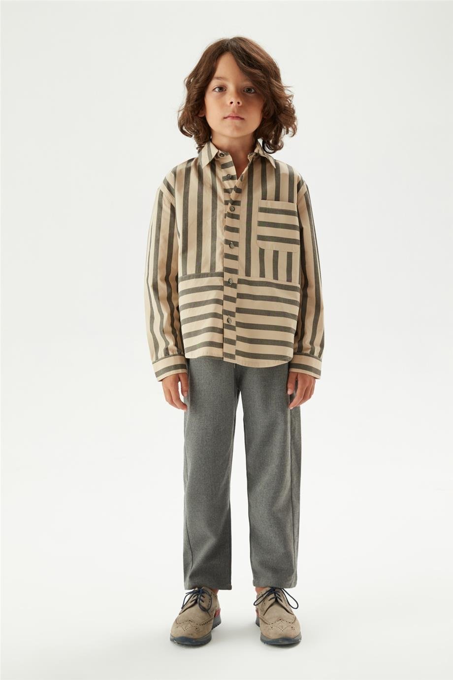 Nebbati Erkek Çocuk Desenli Gömlek