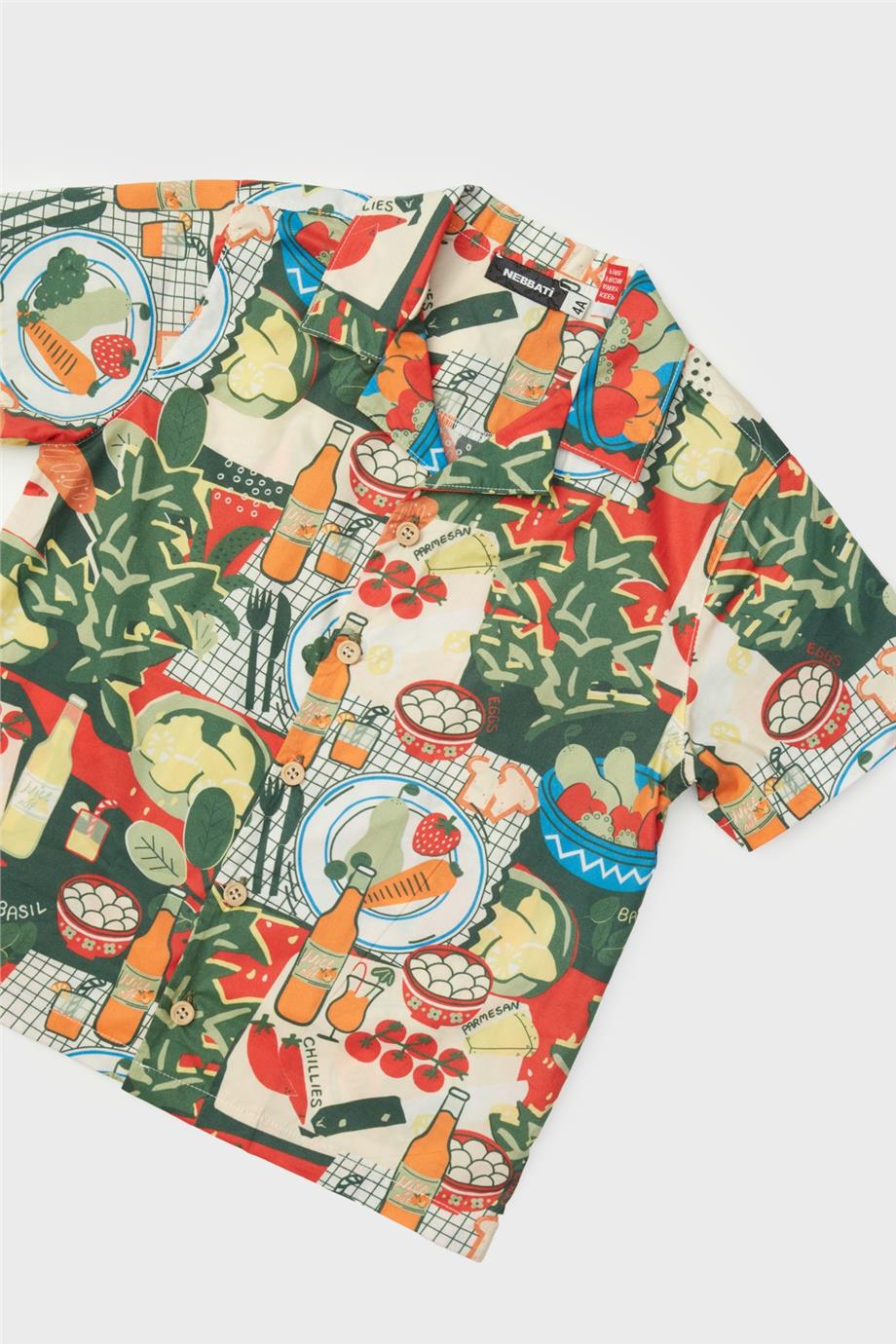 Nebbati Erkek Çocuk Desenli Gömlek