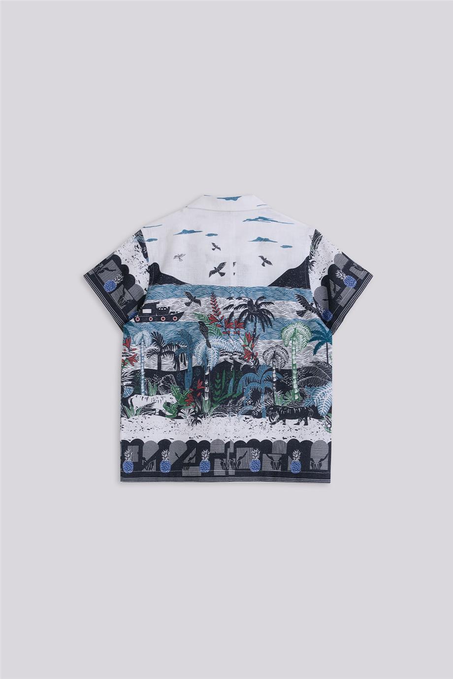 Nebbati Erkek Çocuk Desenli GömlekNebbati Erkek Çocuk Desenli Gömlek