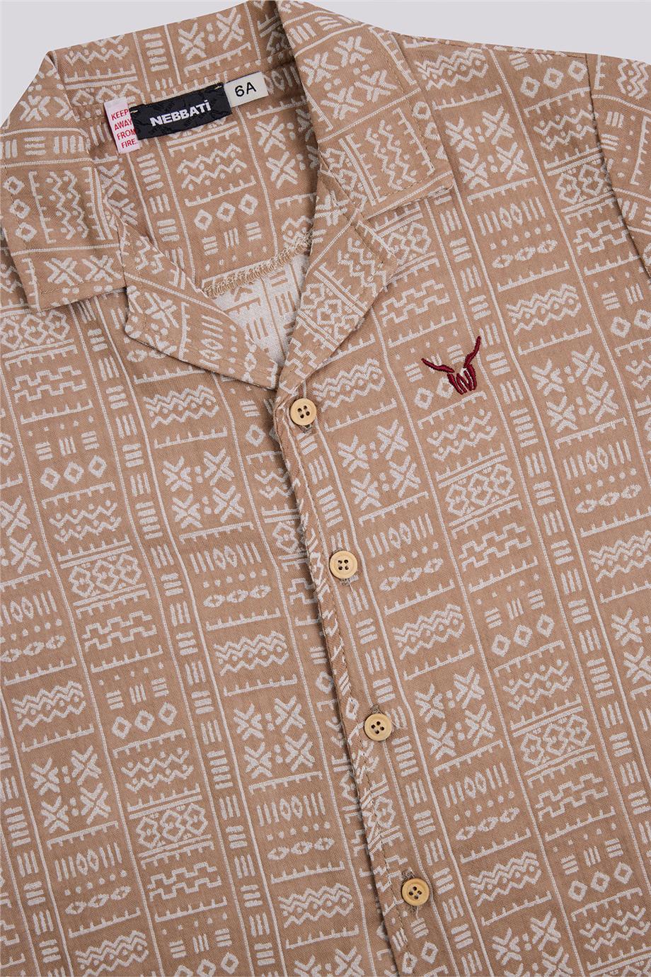 Nebbati Erkek Çocuk Desenli GömlekNebbati Erkek Çocuk Desenli Gömlek