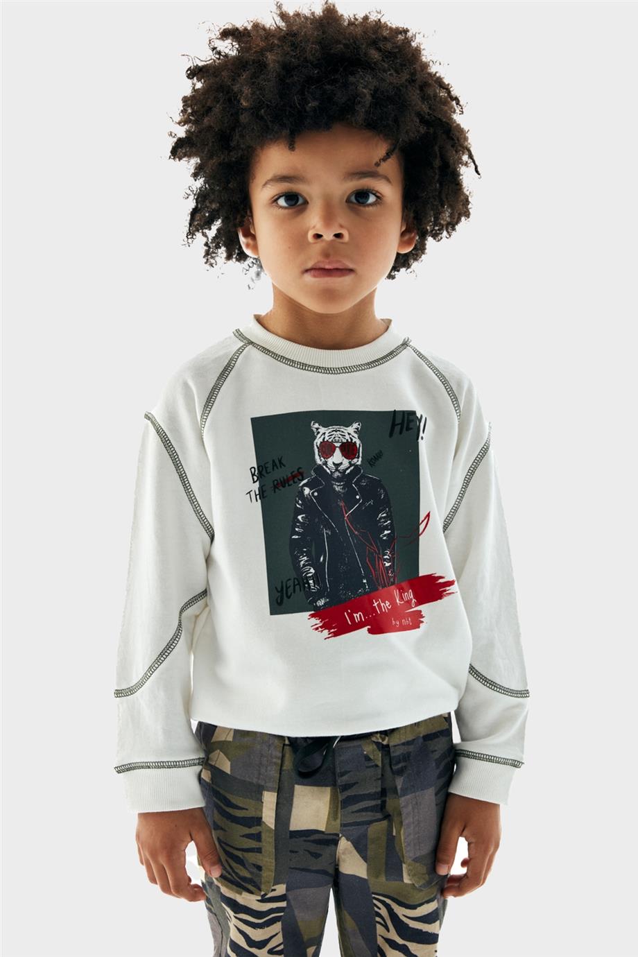 Nebbati Erkek Çocuk Desenli Pantolon