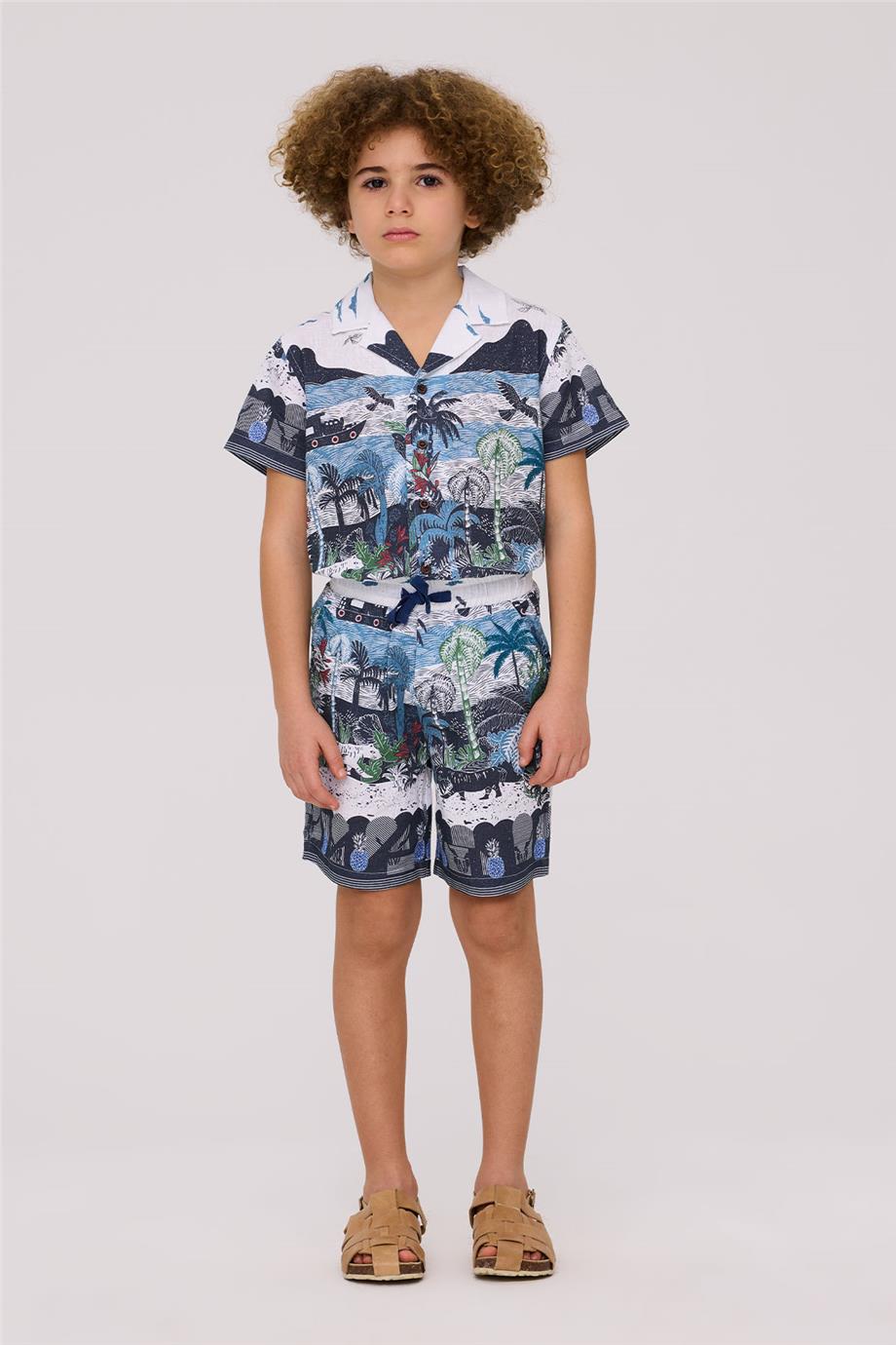 Nebbati Erkek Çocuk Desenli ŞortNebbati Erkek Çocuk Desenli Şort
