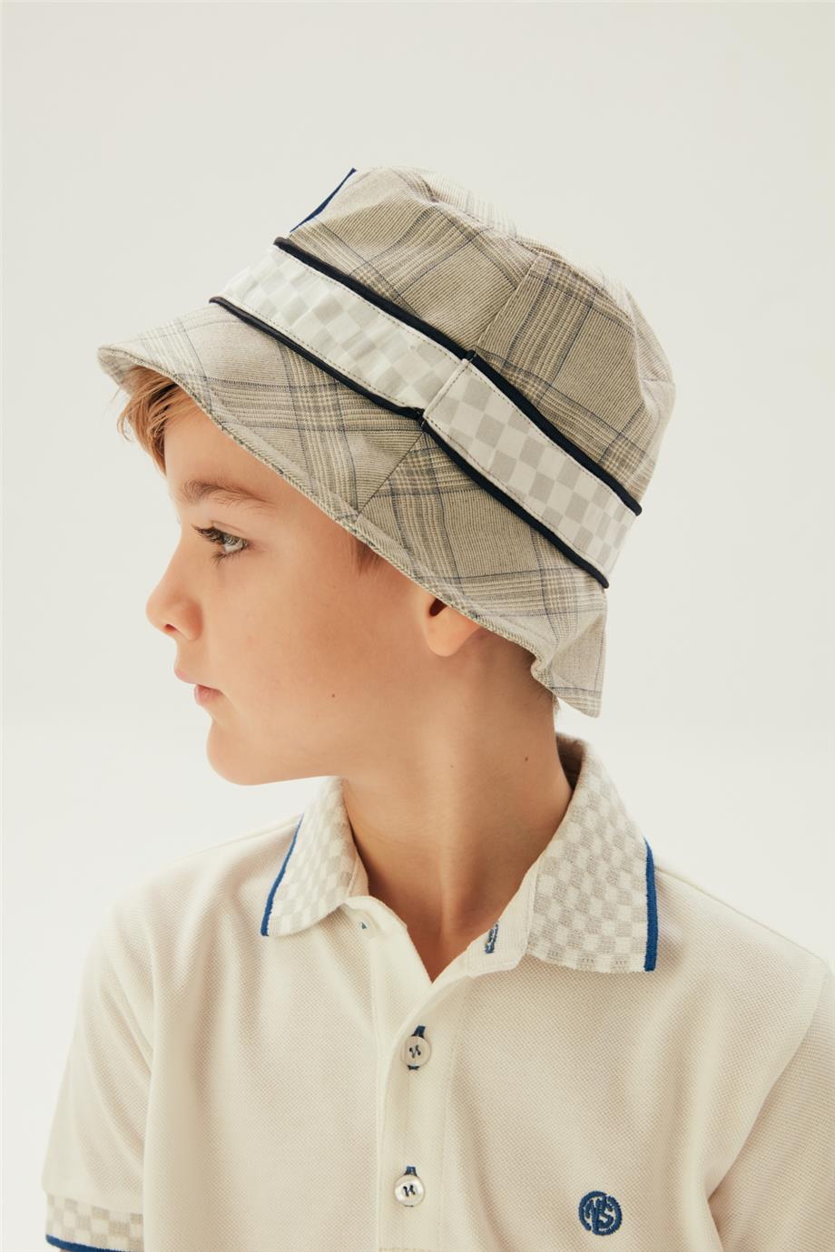 Nebbati Erkek Çocuk Ekose Şapka