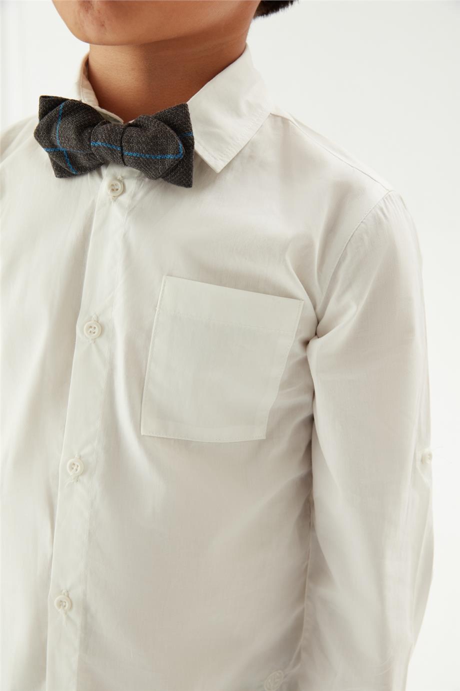 Nebbati Erkek Çocuk Ekru Gömlek