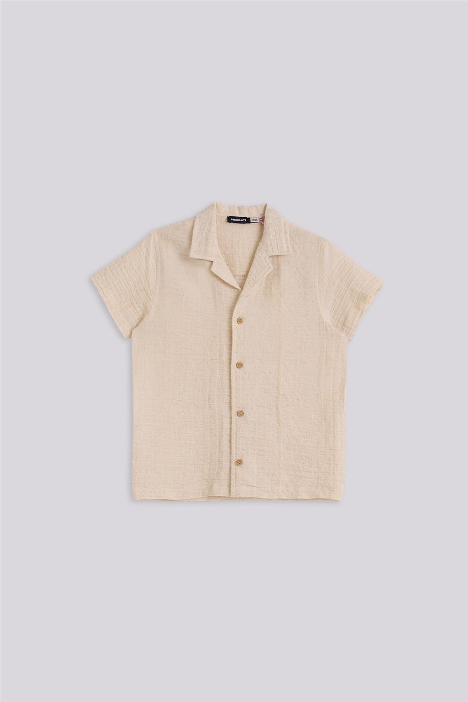 Nebbati Erkek Çocuk Ekru GömlekNebbati Erkek Çocuk Ekru Gömlek