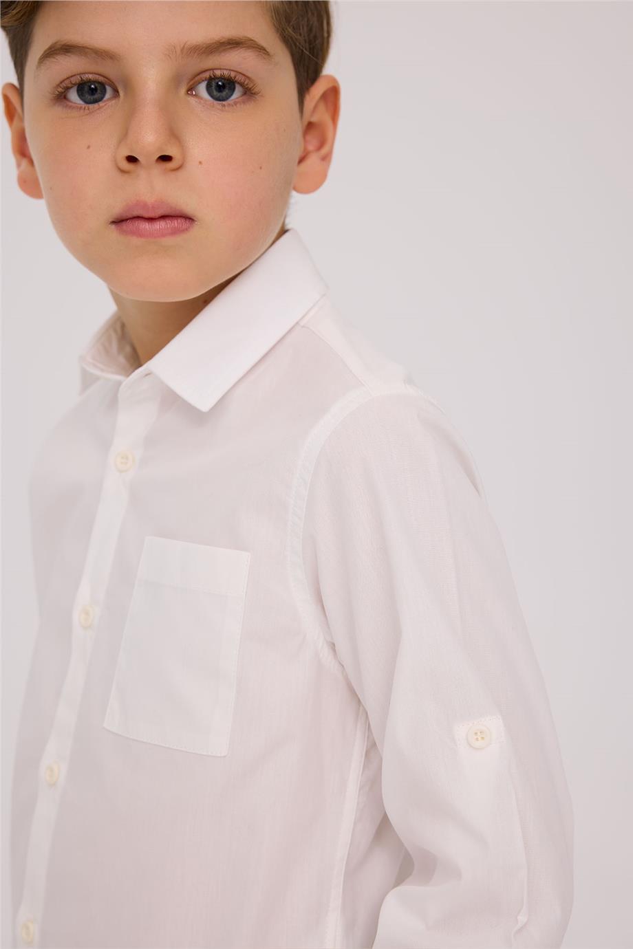 Nebbati Erkek Çocuk Ekru GömlekNebbati Erkek Çocuk Ekru Gömlek