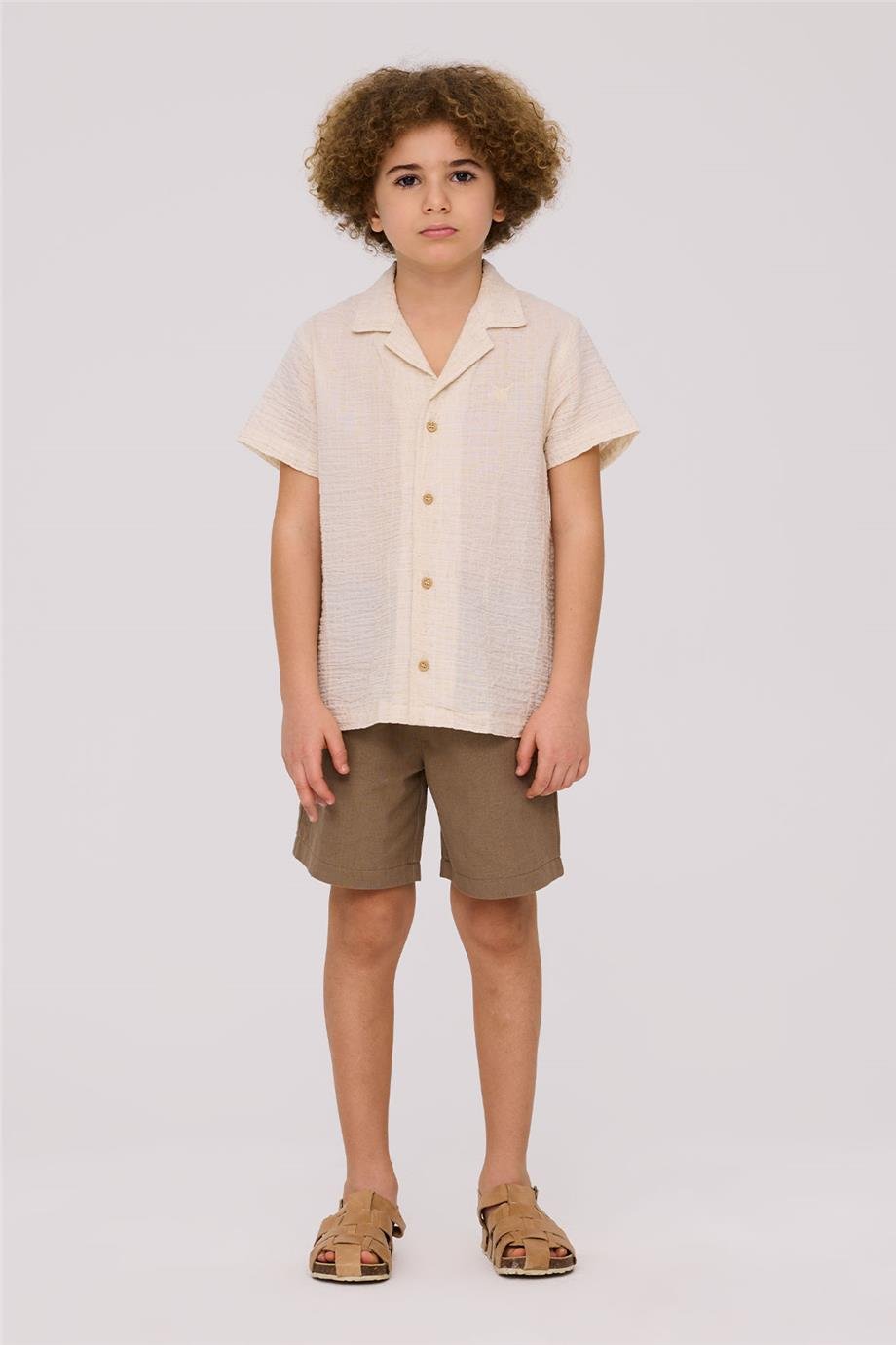 Nebbati Erkek Çocuk Ekru GömlekNebbati Erkek Çocuk Ekru Gömlek