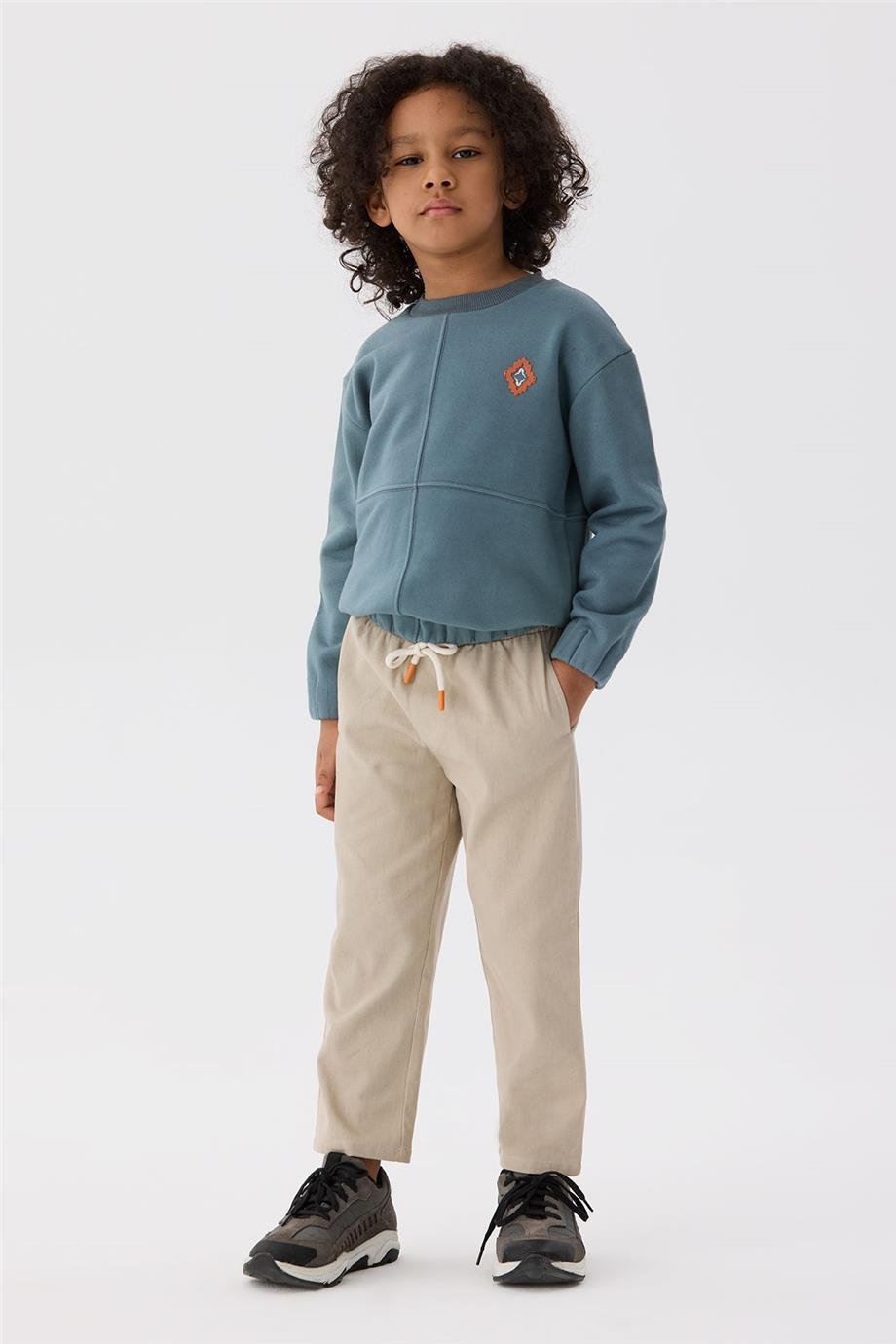 Nebbati Erkek Çocuk Ekru Pantolon