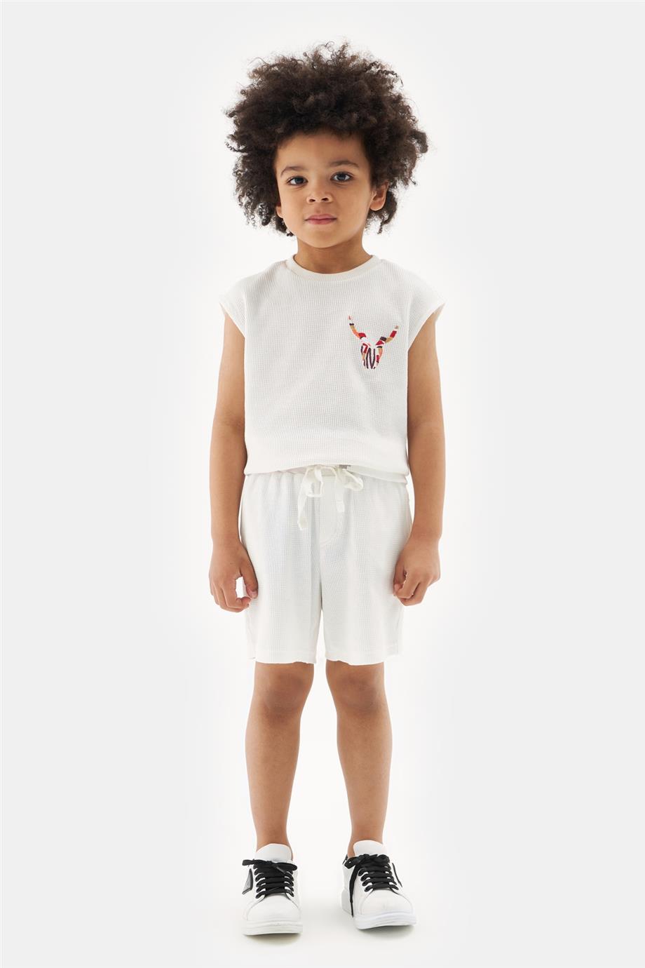 Nebbati Erkek Çocuk Ekru Şort