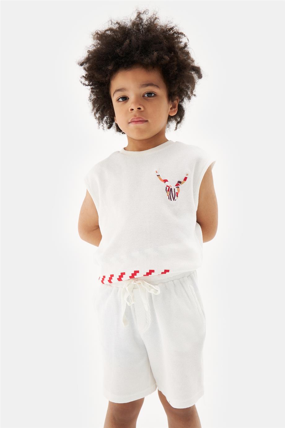 Nebbati Erkek Çocuk Ekru Şort