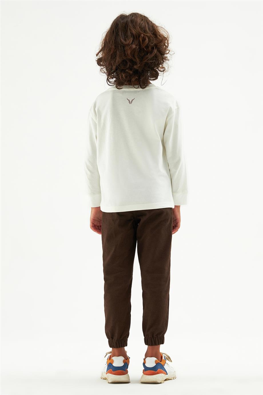 Nebbati Erkek Çocuk Ekru T-Shirt