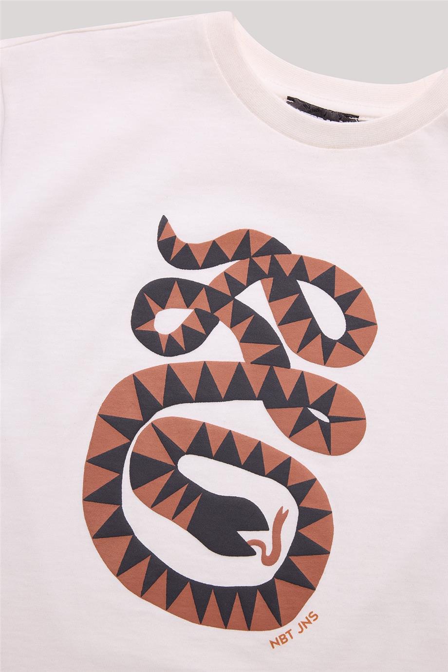 Nebbati Erkek Çocuk Ekru T-Shirt