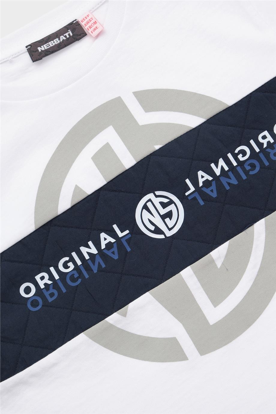 Nebbati Erkek Çocuk Ekru T-Shirt