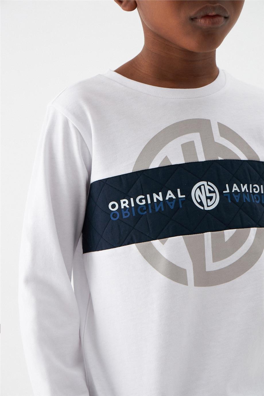 Nebbati Erkek Çocuk Ekru T-Shirt