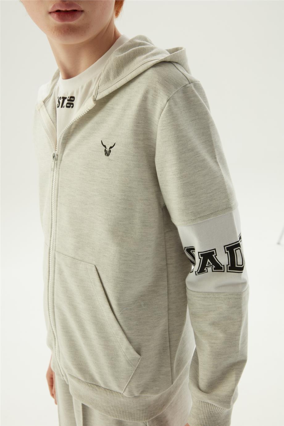 Nebbati Erkek Çocuk Gri Eşofman Üstü