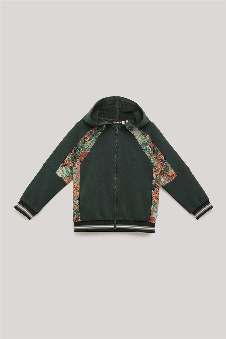 Nebbati Erkek Çocuk Haki Eşofman Üstü