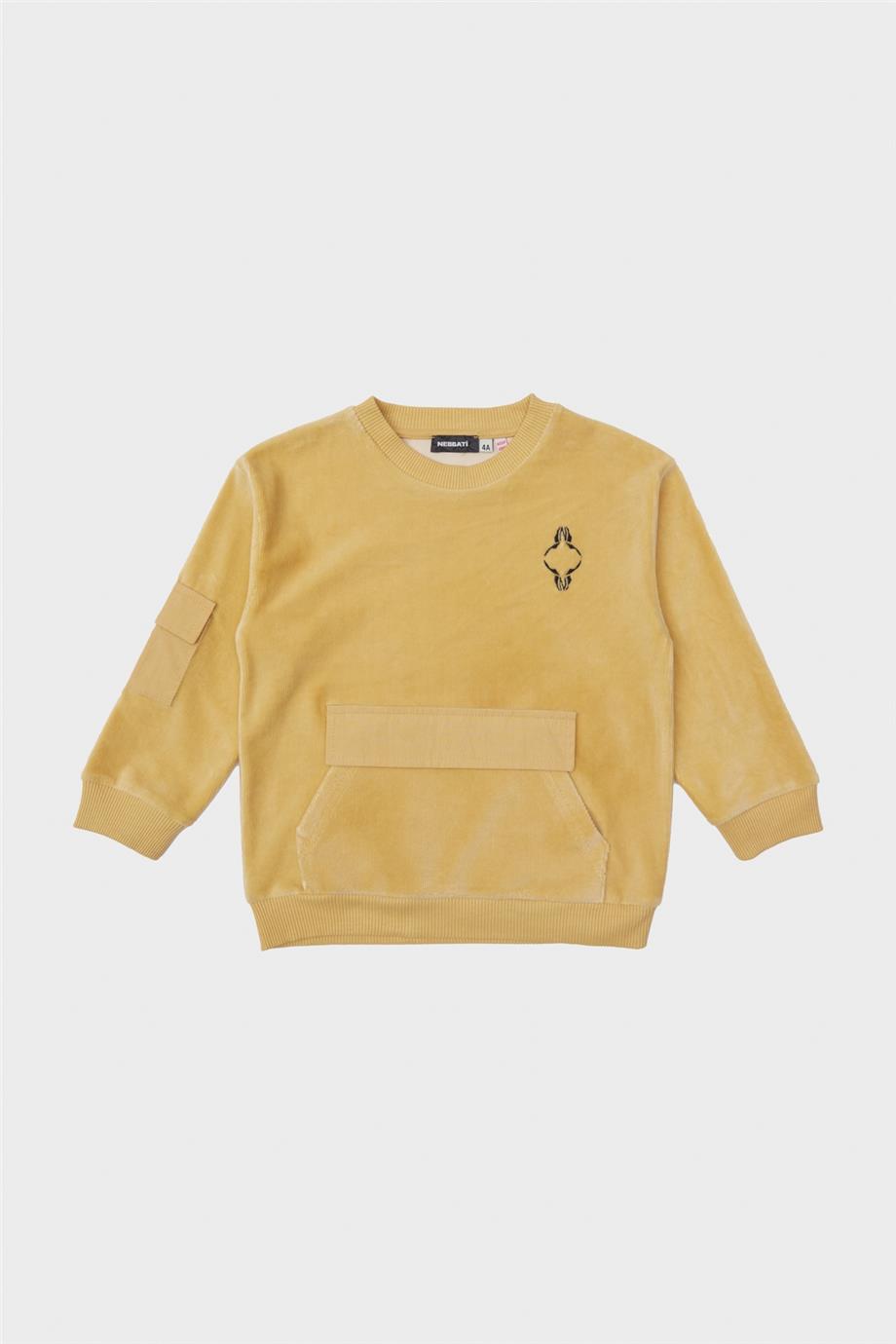 Nebbati Erkek Çocuk Hardal Sweatshirt