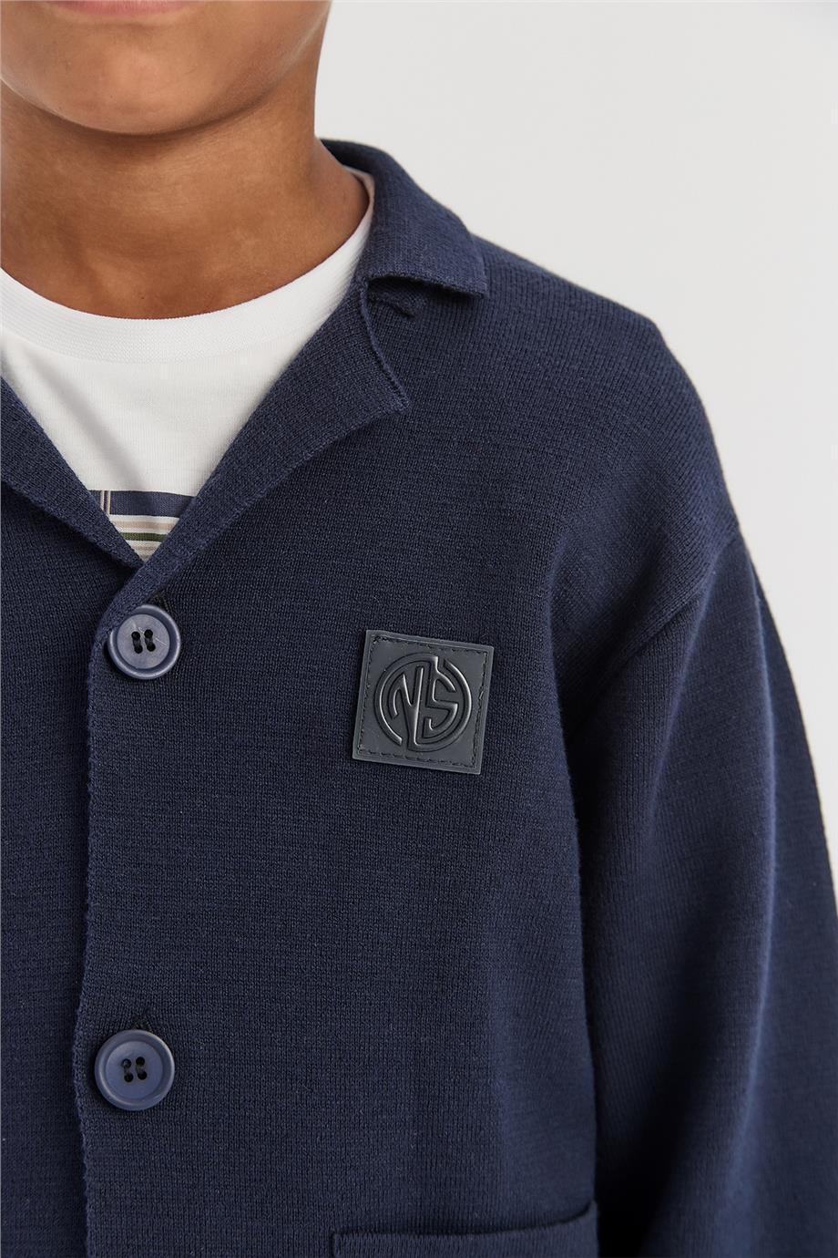 Nebbati Boy Navy Blue CardiganNebbati Boy Navy Blue Cardigan