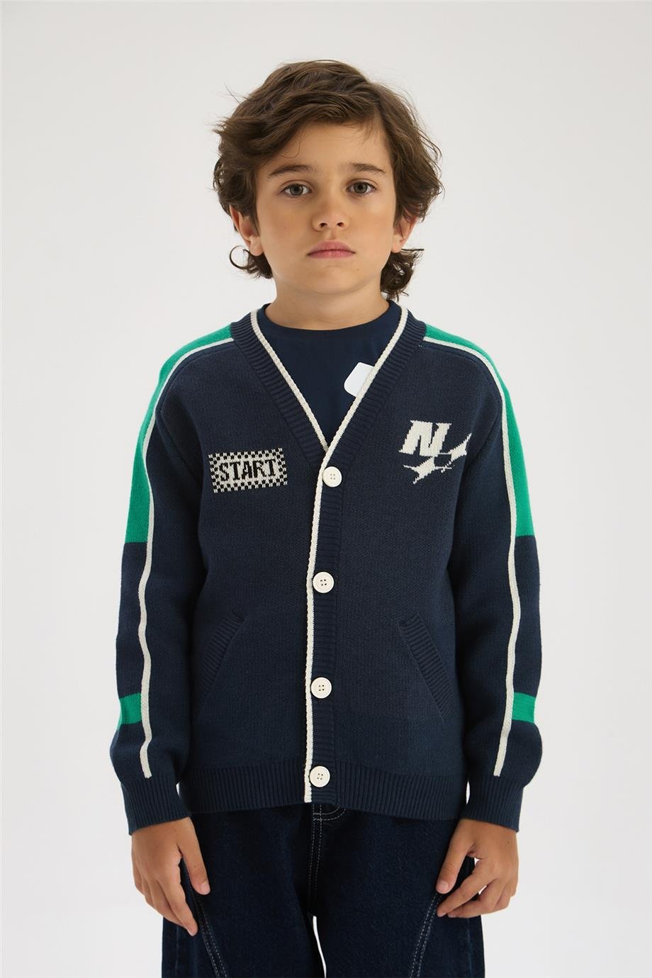Nebbati Boy Navy Blue CardiganNebbati Boy Navy Blue Cardigan