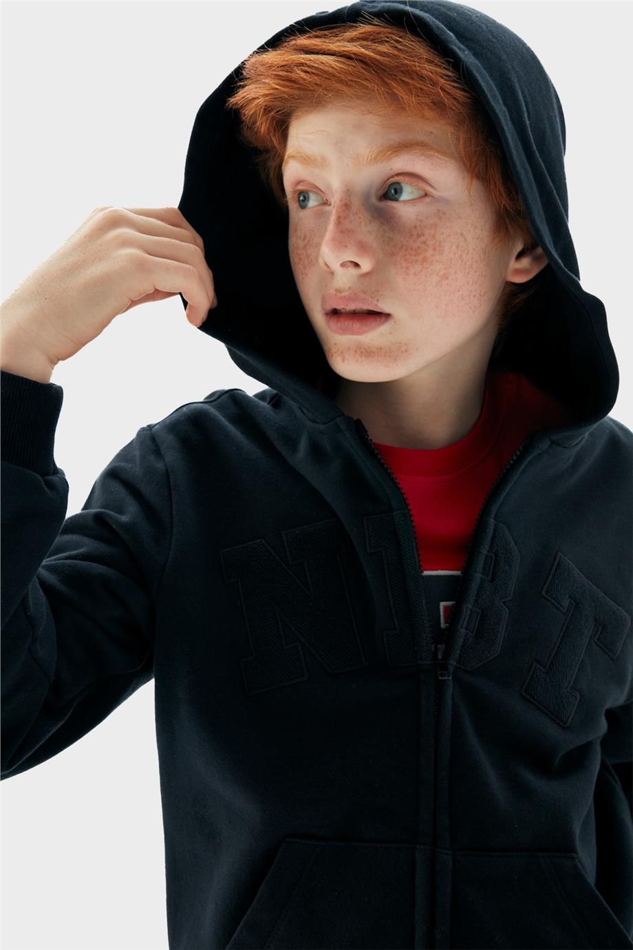 Nebbati Erkek Çocuk Siyah Eşofman Üstü