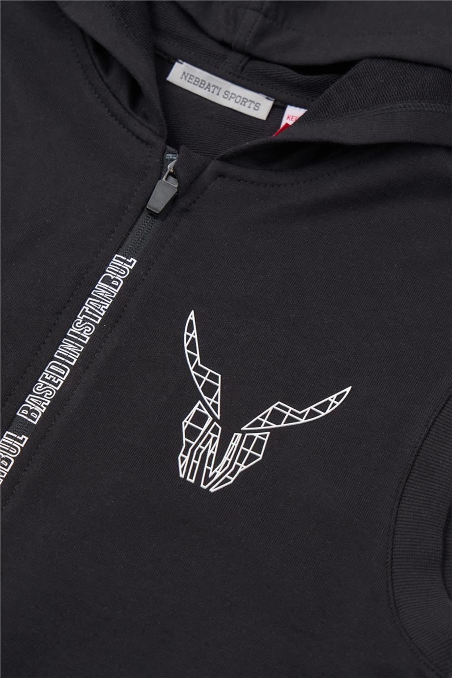 Nebbati Erkek Çocuk Siyah Eşofman Üstü