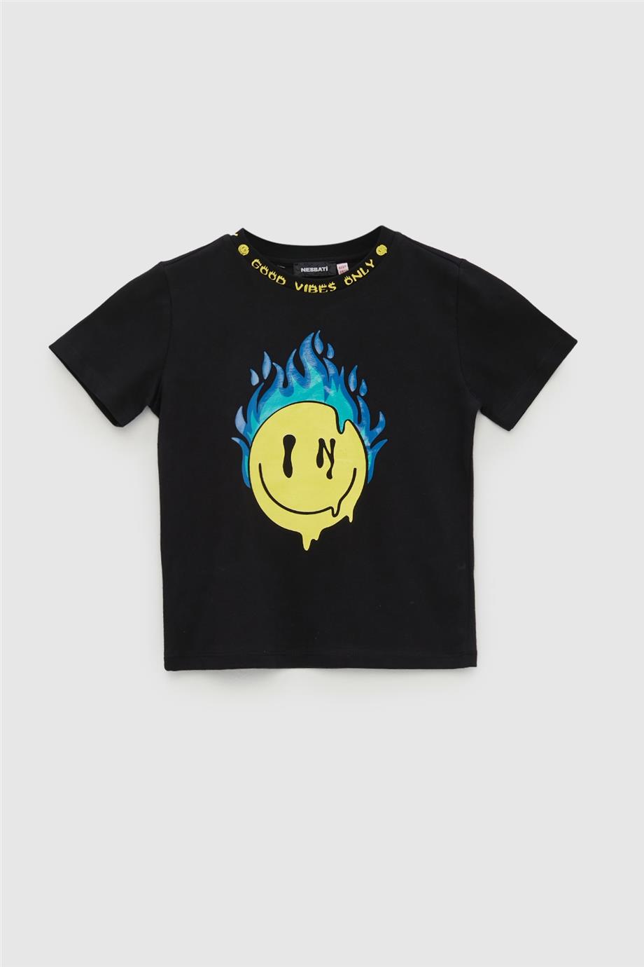 Nebbati Erkek Çocuk Siyah T-Shirt