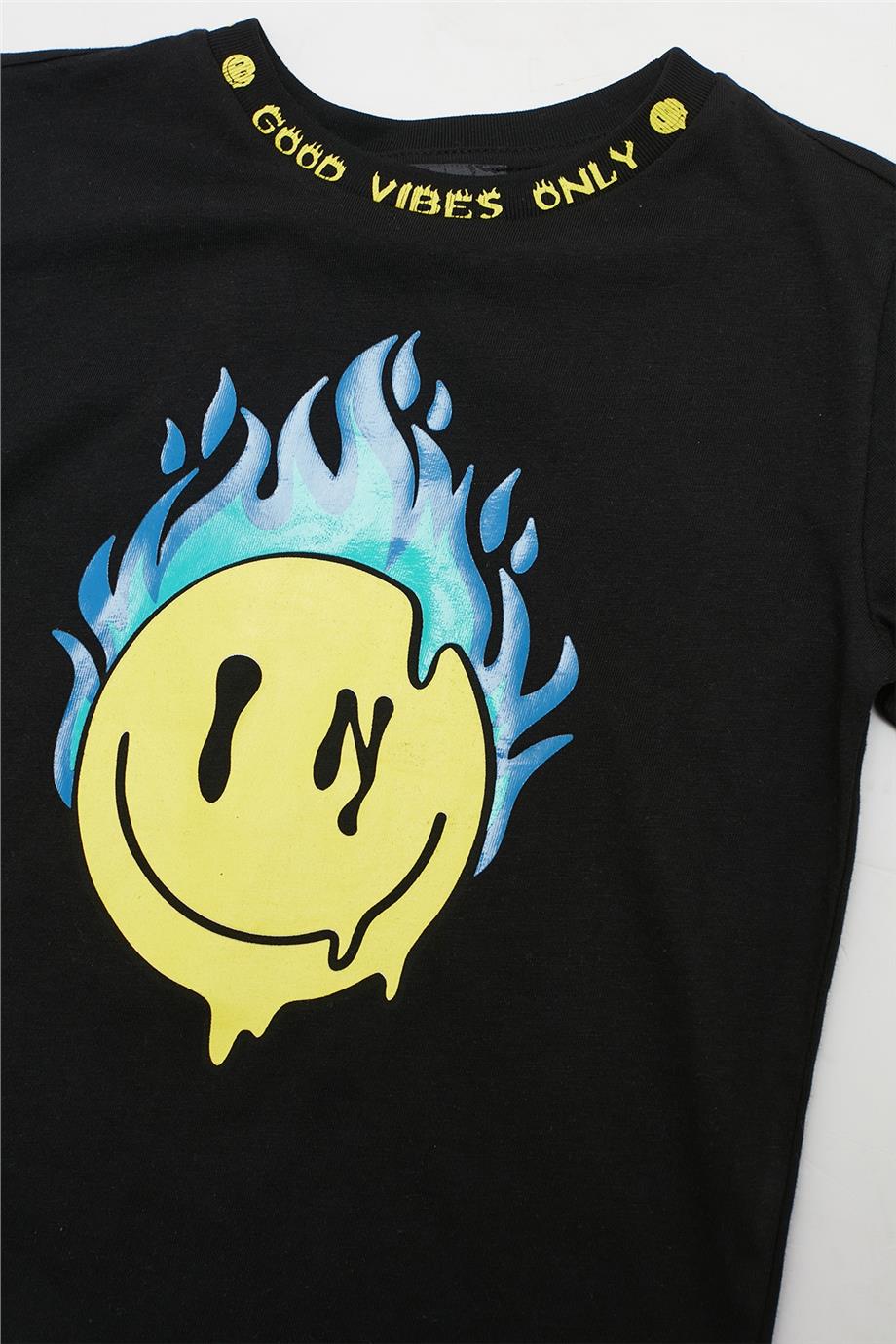 Nebbati Erkek Çocuk Siyah T-Shirt