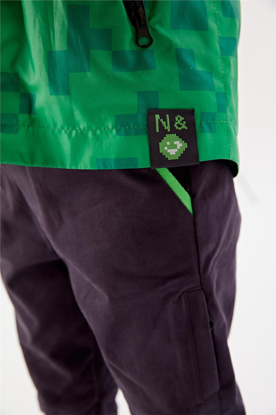 Nebbati Erkek Çocuk Yeşil Yağmurluk