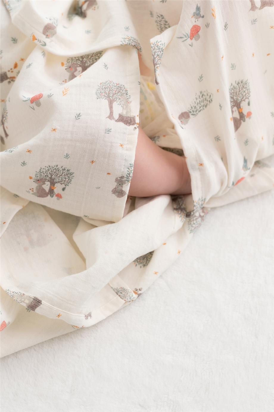 Owli Unisex Ekru Müslin BattaniyeOwli Unisex Ekru Müslin Battaniye