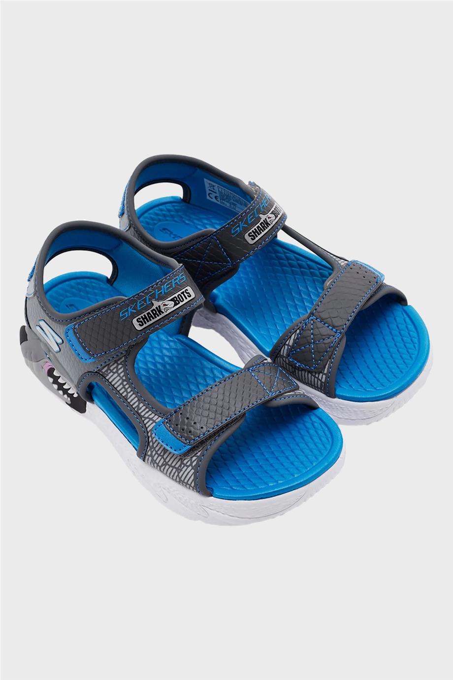 Skechers Erkek Çocuk Gri Mavi Sandalet