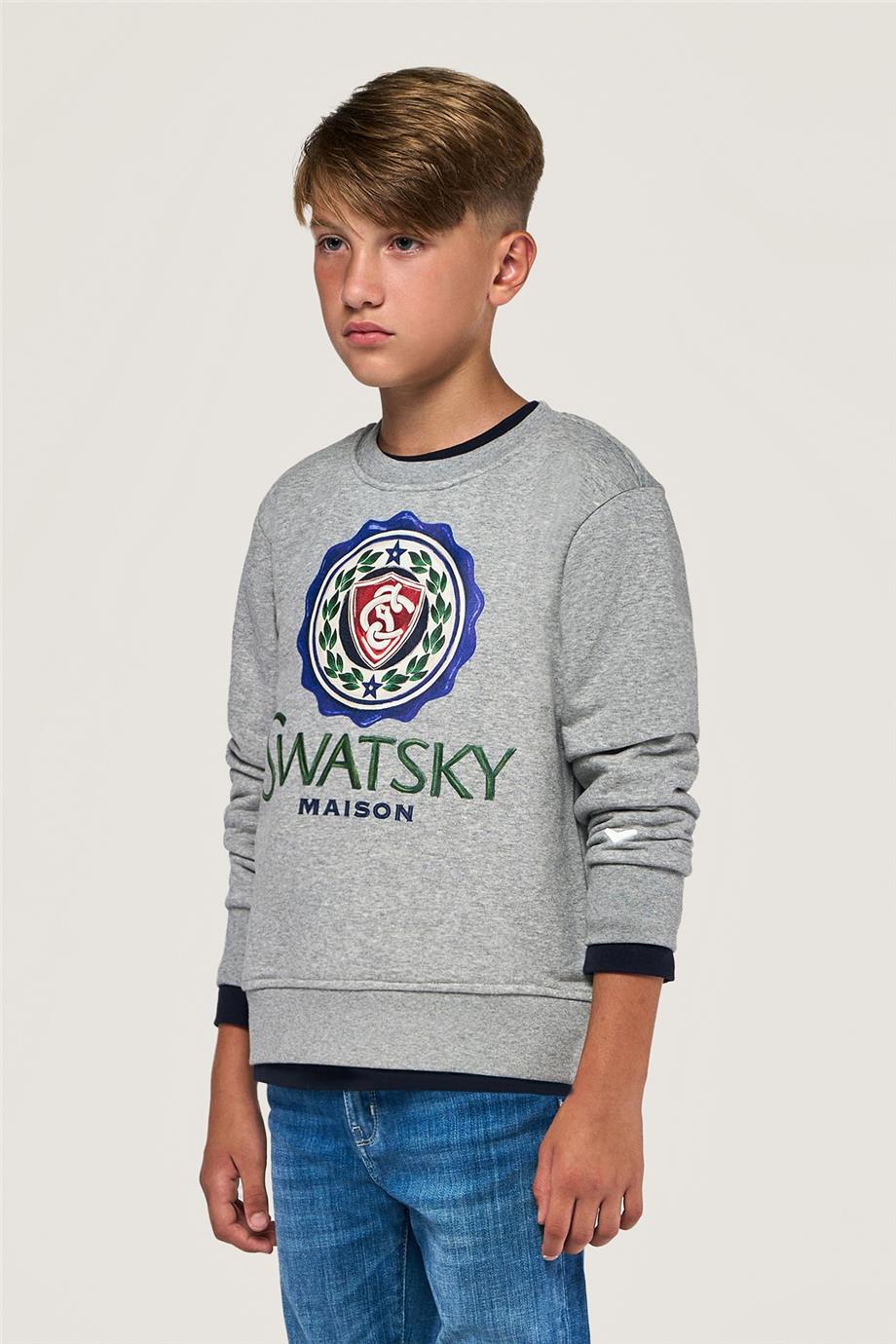 Swatsky Erkek Çocuk Gri Melanj Sweatshirt