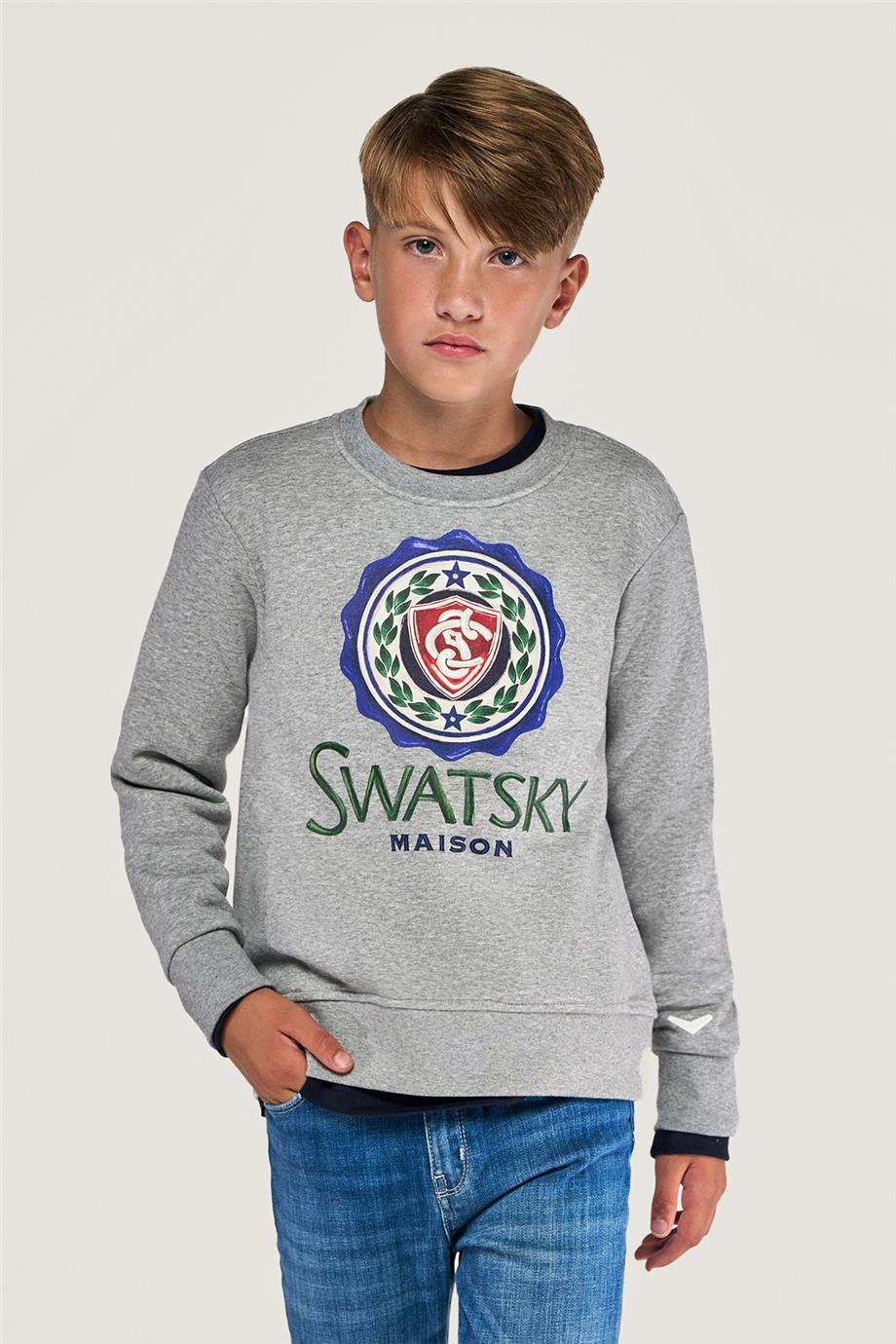 Swatsky Erkek Çocuk Gri Melanj Sweatshirt