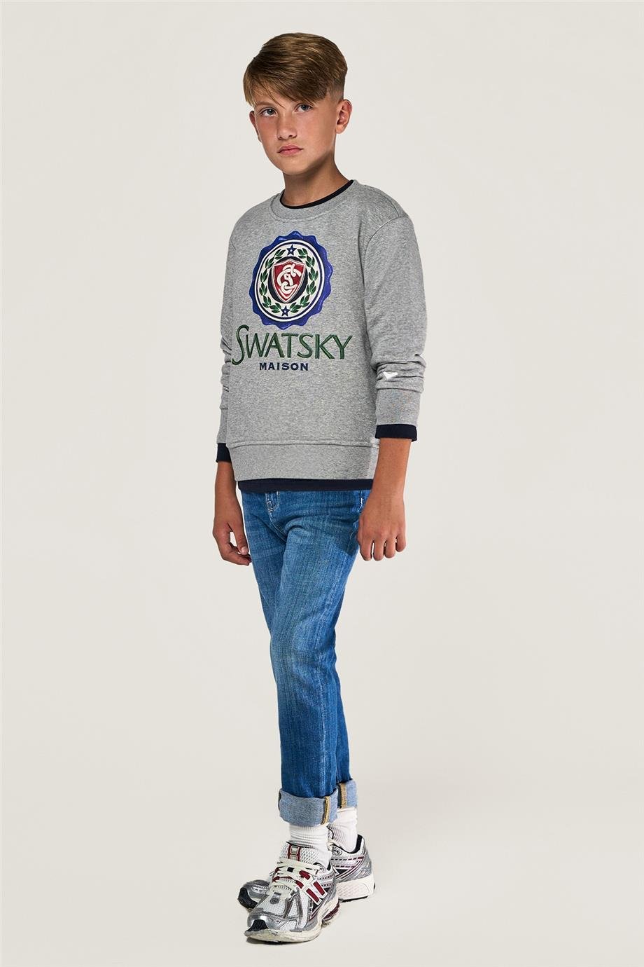 Swatsky Erkek Çocuk Gri Melanj Sweatshirt