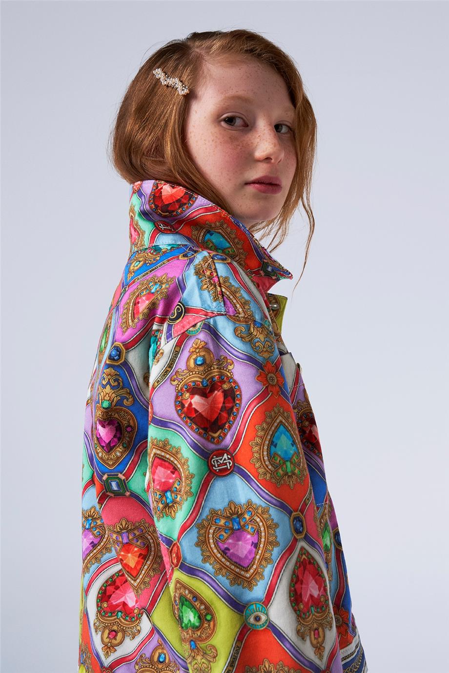 Swatsky Kız Çocuk Desenli Ceket