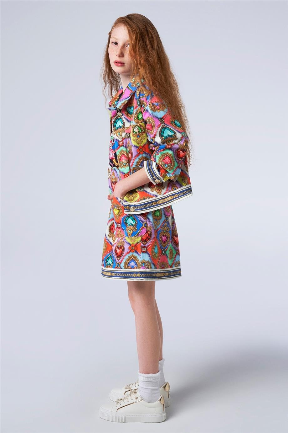 Swatsky Kız Çocuk Desenli Ceket