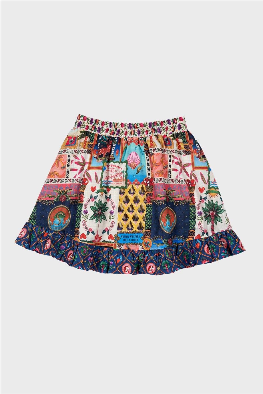 Swatsky Kız Çocuk Desenli Etek
