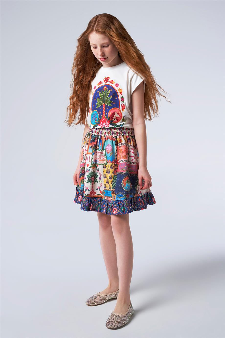 Swatsky Kız Çocuk Desenli Etek