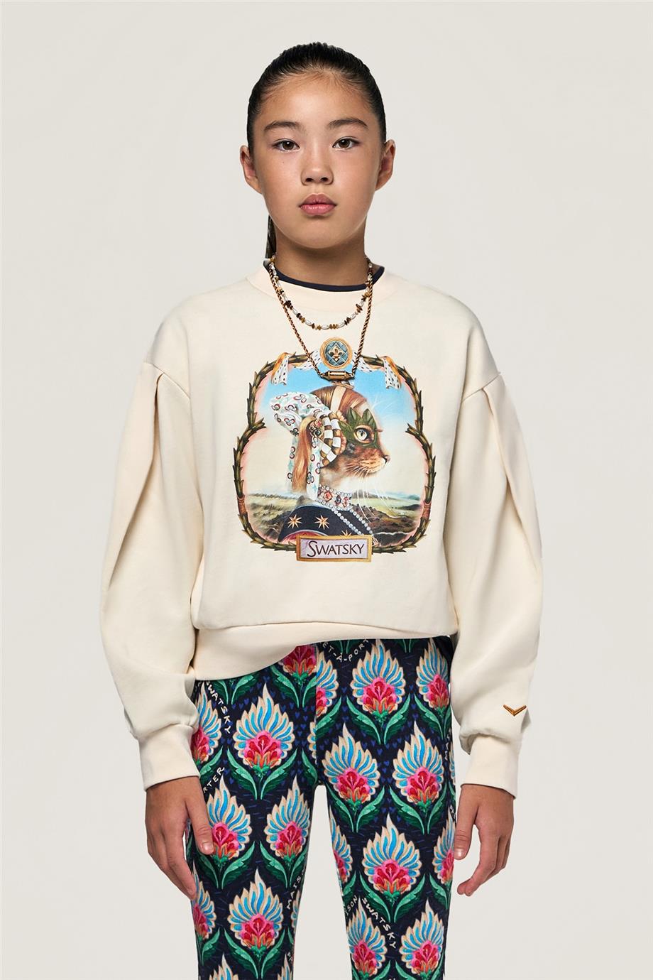 Swatsky Kız Çocuk Krem Sweatshirt