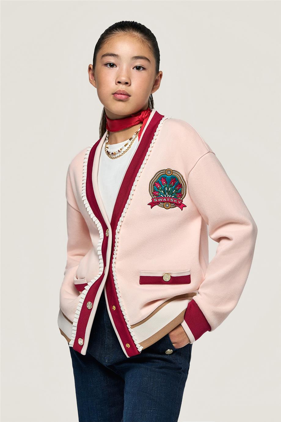 Swatsky Kız Çocuk Pembe Hırka