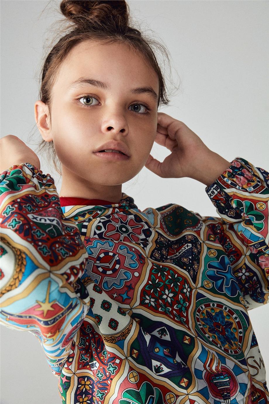 Swatsky Kız Çocuk Renkli Sweatshirt