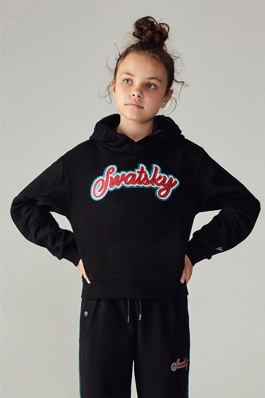 Swatsky Kız Çocuk Siyah Sweatshirt